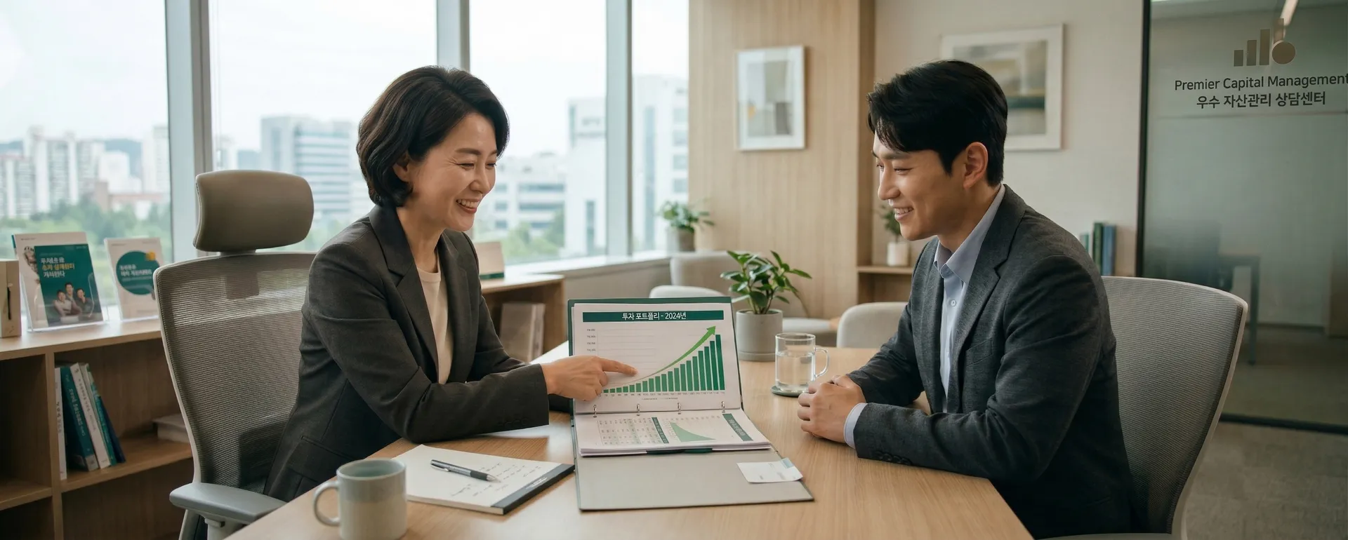 전문 상담사와 1:1 재무 상담을 진행하는 모습