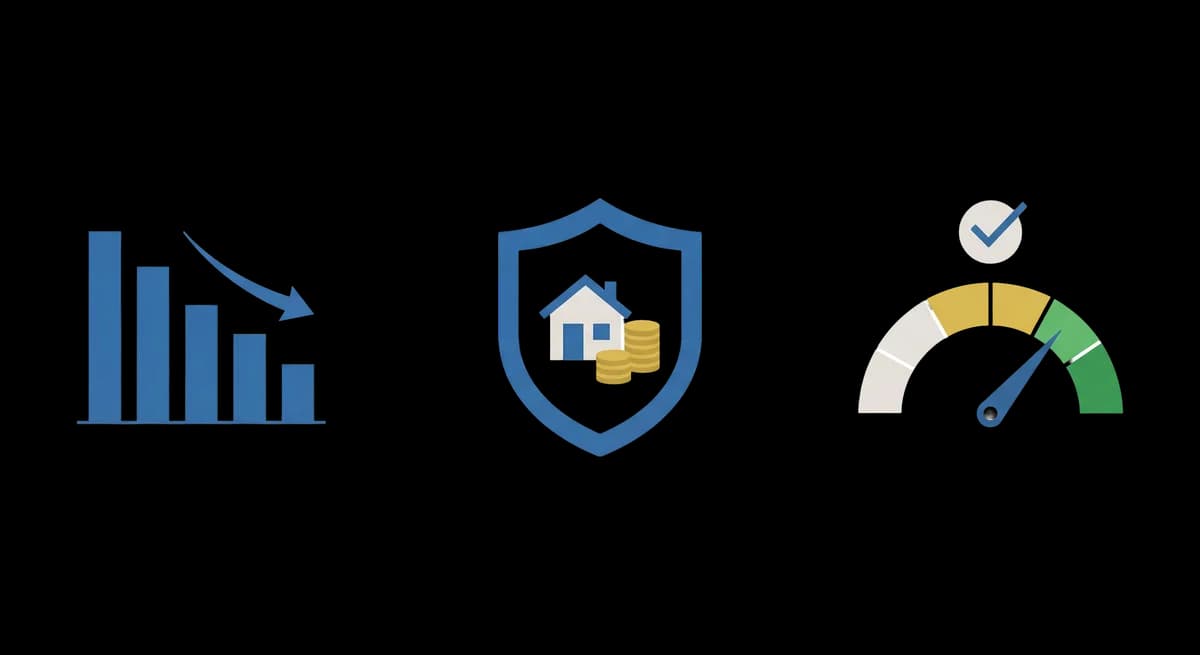 이자 부담 경감과 금융 보호를 상징하는 일러스트